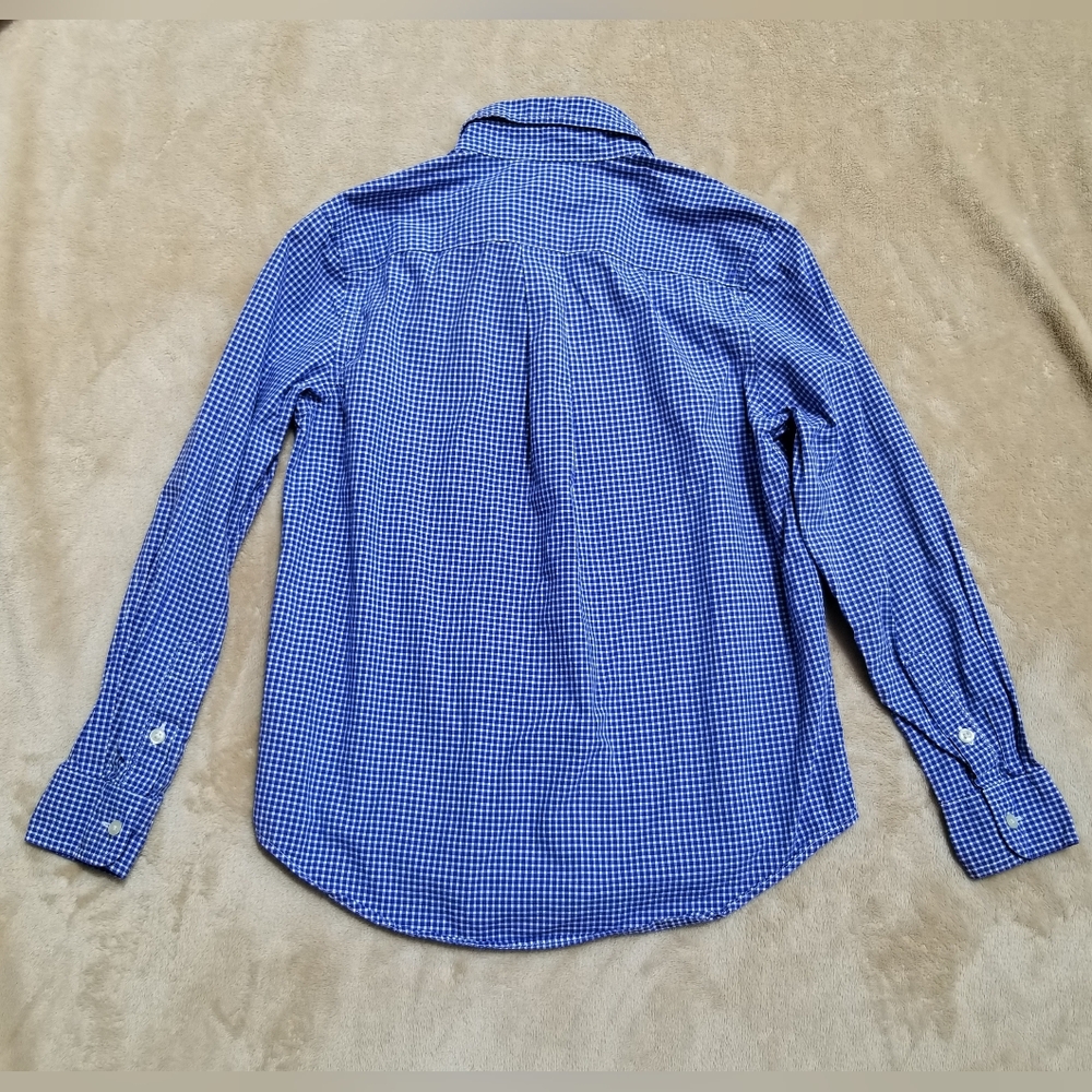 Polo Ralph Lauren Blue Gingham Button Down Shirt Size 10/12 - Picture 3 of 10